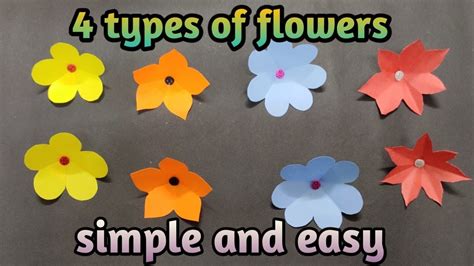 Easy Paper Flowers In 4 Different Types Paper Flowers How To Make