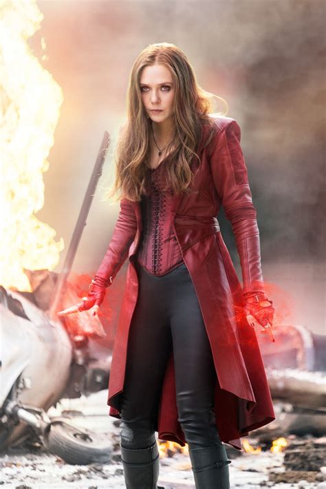 New Look At Scarlet Witch In Captain America Civil War Elizabeth Olsen Source • Your Source