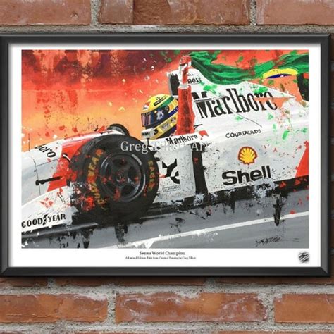 Ayrton Senna Helmet Retro Classic Art Poster Print Formula 1 Etsy