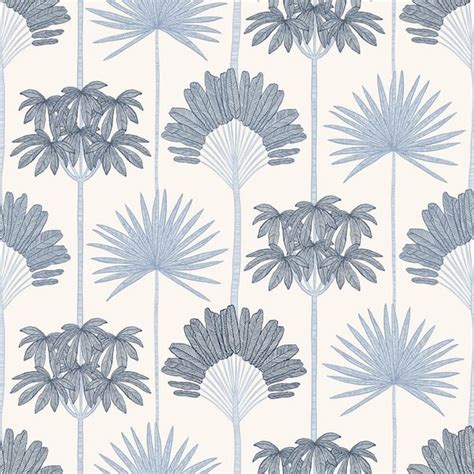 Nuwallpaper Kentia Blue Peel And Stick Wallpaper Sample Nus Sam