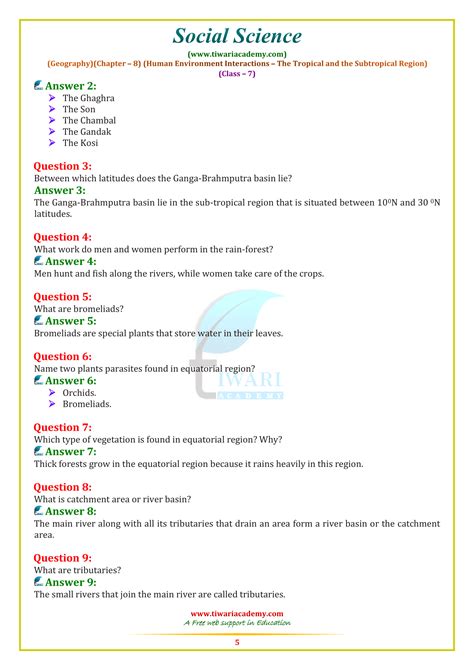 Ncert Solutions For Class Social Science Geography Chapter In Pdf