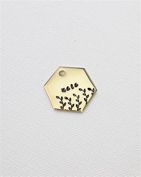 Floral Id Tag Plaquita Para Perro O Gato Personalizada Maku