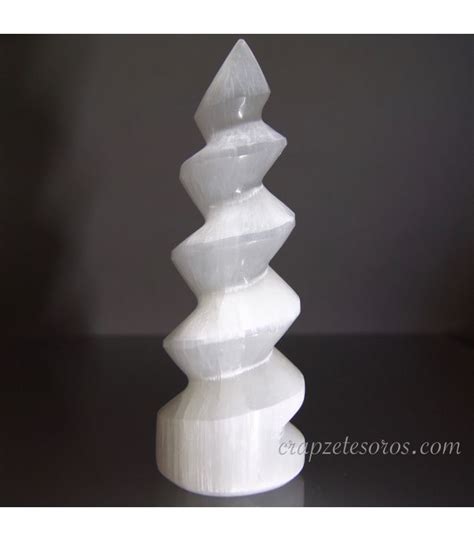 Selenita Torre Espiral De 15 Cm Otros Gemoterapia Piedras Para