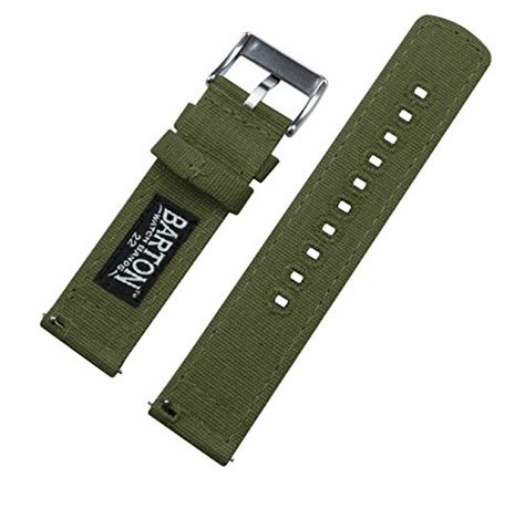 BARTON Canvas Quick Release Watch Band Straps Choose Color Width