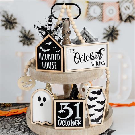 Amazon DAZONGE Halloween Decorations 6PCS Halloween Tiered Tray