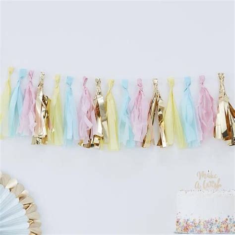 Pastel Colours Hanging Birthday Tassels Wall Banner Party Add The