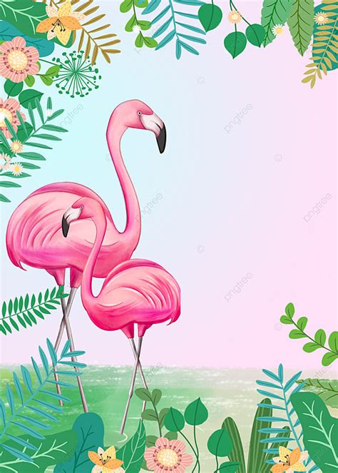 Tropical Flamingo Flowers Background Wallpaper Image For Free Download