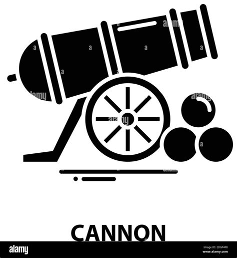 Cannon Symbol Icon Black Vector Sign With Editable Strokes Concept