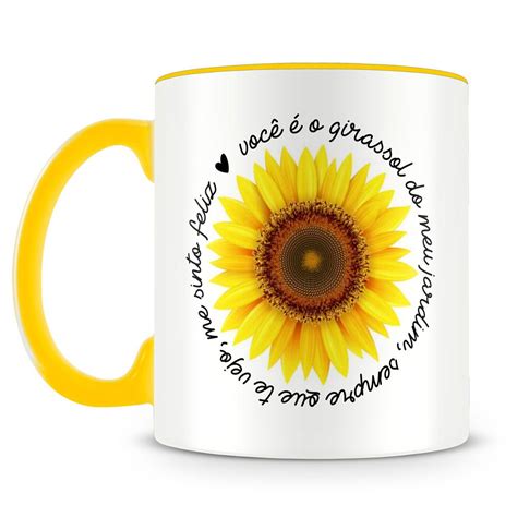 Caneca Personalizada Flor Girassol Caneca Personalizada Para Todas As