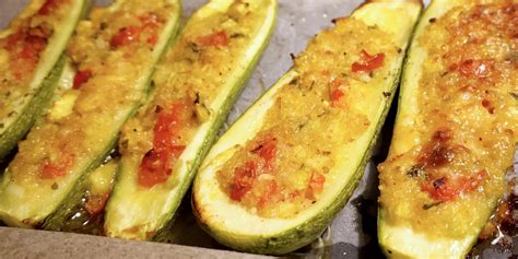 Stuffed Italian Zucchini Boats Vegetarian Recipe Video