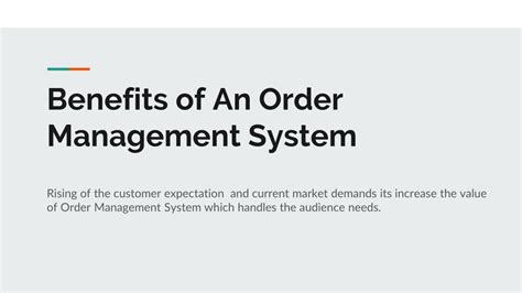 Ppt Benefits Of An Order Management System Powerpoint Presentation Free Download Id10847533