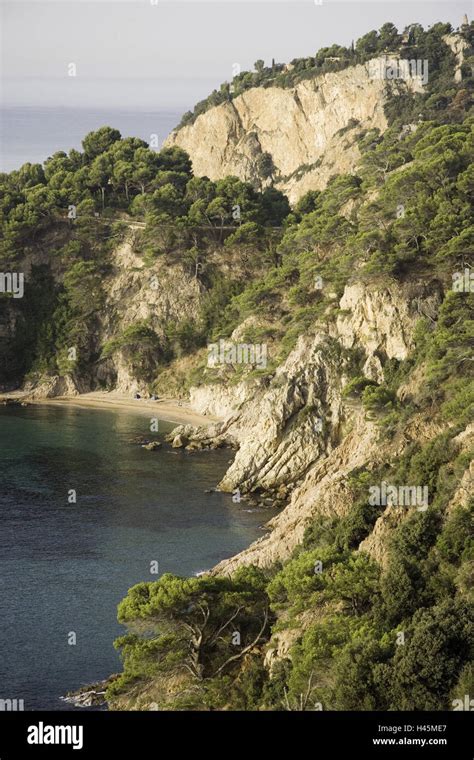 Steep Coast Costa Brava Tossa Del Mar Catalonia Spain Summer