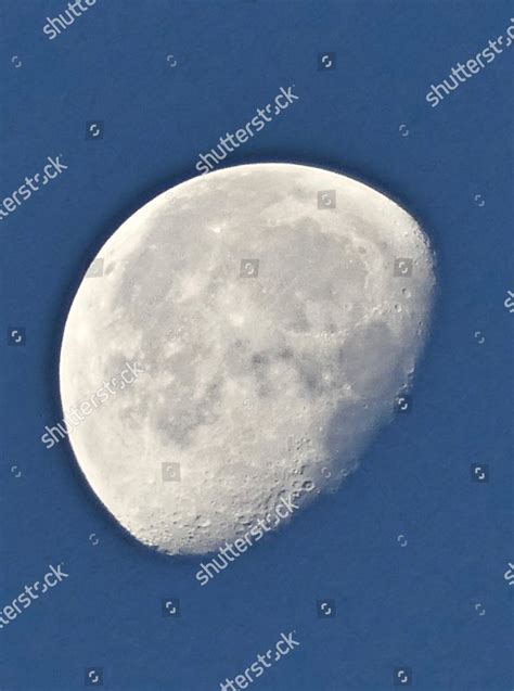 Waning Gibbous Moons Craters Visible Morning Editorial Stock Photo ...