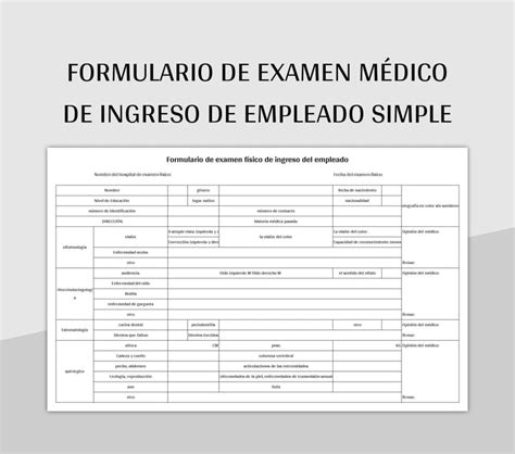 Plantillas Examen M Dico Para Excel Gratis Y Hojas De C Lculo De Google