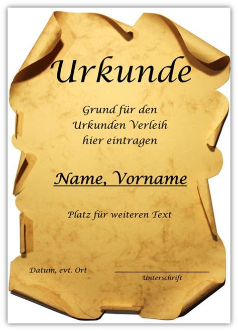 Urkunde Alle Meine Vorlagen De