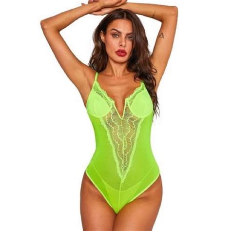 Intimates Sleepwear Sexy Sheer Green Lace Teddy Lingerie Poshmark