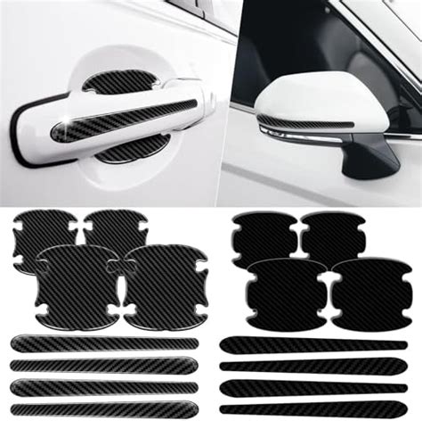 ElekTonny 16Pack Car Door Protector Black Carbon Fiber Door Handle