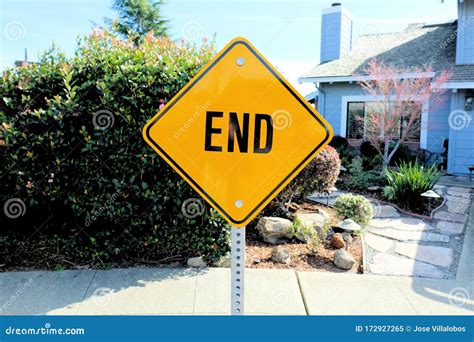 `END` Traffic Sign at the End of a Road Stock Image - Image of signal ...