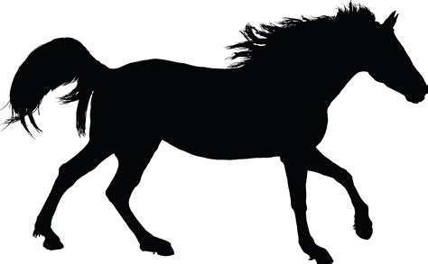 Free Clipart Of A Black Silhouette of a Horse