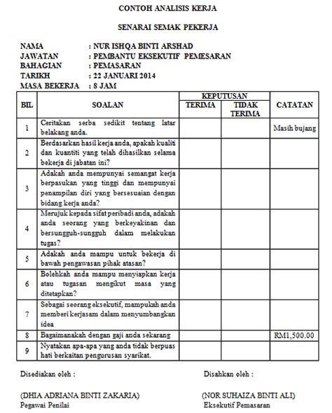 Contoh Surat Penilaian Prestasi Kerja Swasta Buruh Pekerja Tenaga