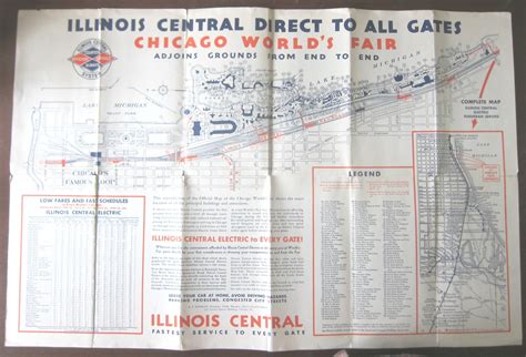 [Map] CHICAGO WORLD'S FAIR. Illinois Central Direct to All Gates
