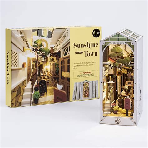 Rolife Sunshine Town 3D Wooden DIY Miniature House Book Nook Etsy