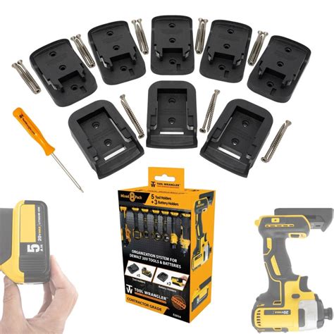 8 Pack Mixed Dewalt 20v Tool And Battery Mounts By Tool Wrangler Etsy