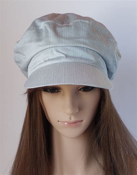 Summer Cotton Newsboy Cap Breton Black Pinstripe Baker Boy Hat Women Bakerboy Lined Hat Etsy