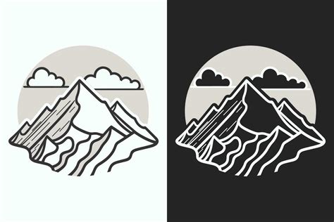 Mountain vector, Mountain silhouette, assorted mountain tree vector ...