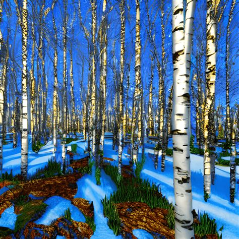 Beautiful Birch Forest 8k Graphic · Creative Fabrica