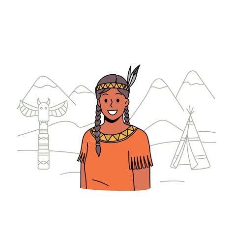 Native American Cartoon Drawing