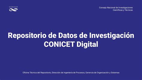 Repositorio De Datos De Investigaci N Conicet Digital Youtube