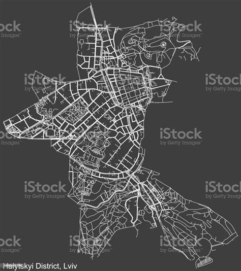 Street Roads Map Of The Halych District Lviv Stock Illustration ...