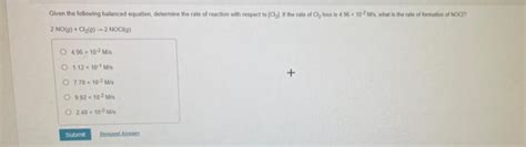 Solved Given The Following Balanced Equation Determine The