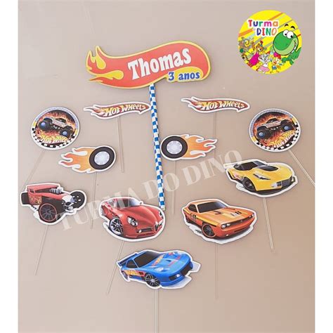 Topo De Bolo Personalizado HotWheels Shopee Brasil