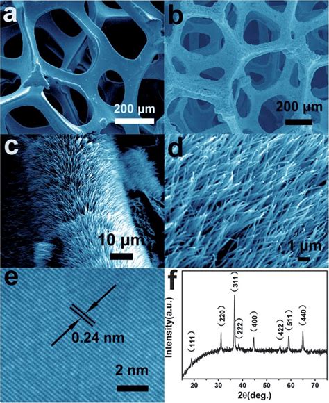 A SEM Image Of The Ni Foam Before Nanowire Growth B D FESEM