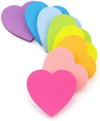 Early Buy 3x3 Heart Shape Sticky Notes 8 Pads Pack 75 Sheets Pad 8