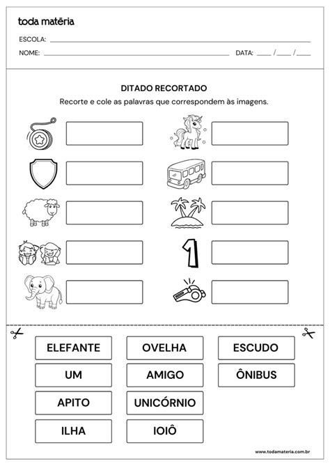 Ditado Recortado 2 Ano - Atividades de ditado recortado para alfabetização (para imprimir ...