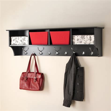 Shop Prepac Black 9 Hook Wall Mounted Coat Rack At