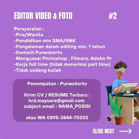 Editor Video Dan Foto Loker Purwokerto