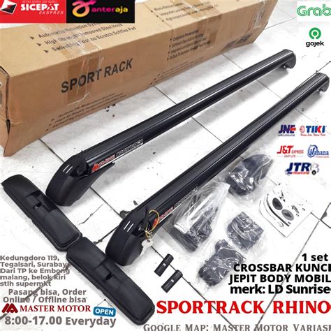 Jual Crossbar SPORTRACK KUNCI RHINO SUNRISE LD 1 Set Max 75 Kg Jepit