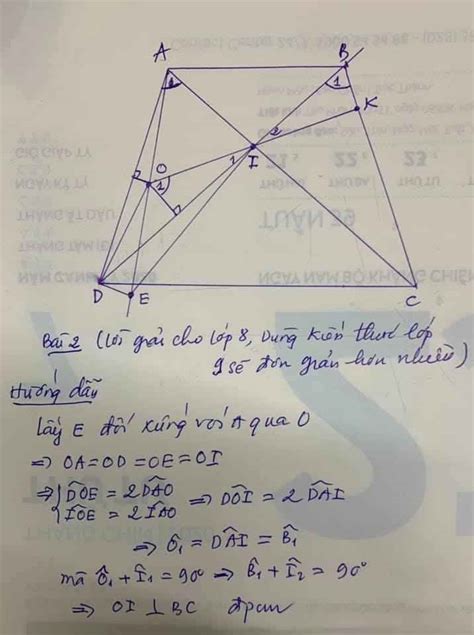 Cau1 Cho Hình Thang Cân Abcd Có Abcd Gọi O Là Giao điểm Của Hai