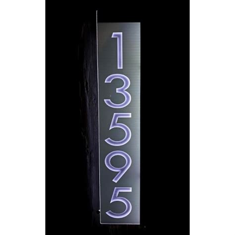 Vertical LED Lighted Address Sign For Wall Post Or Mailbox Choose