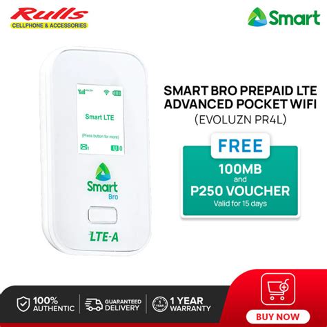 Smart Bro Prepaid LTE Advanced Pocket WiFi Evoluzn PR4L With FREE