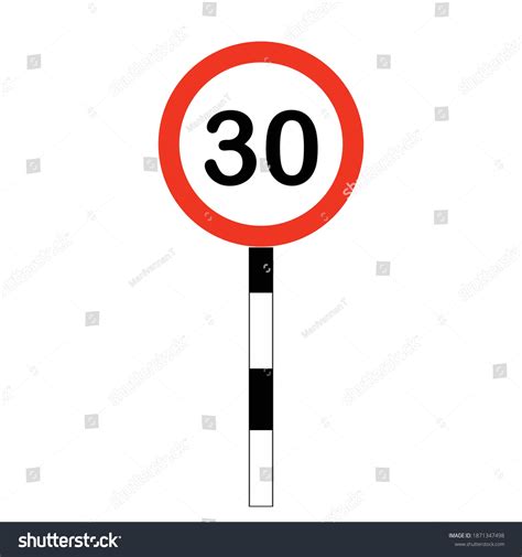 Road Sign Indicating Speed Limit 30 Stock Vector (Royalty Free) 1871347498