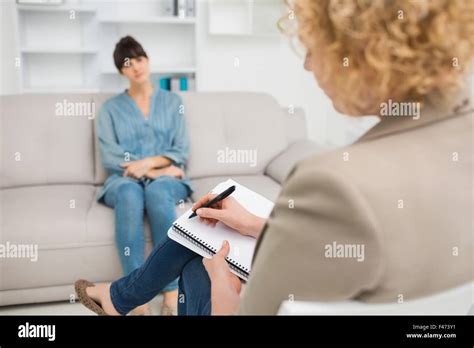 Psychologist Talking With Her Depressed Patient Stock Photo Alamy