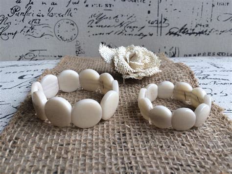 Mother Daughter White Tagua Nut Bracelets Galapagos Tagua Jewelry