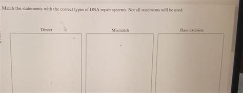 Solved Match The Statements With The Correct Types Of Dna Chegg