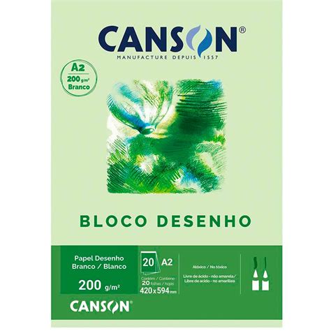 Bloco De Desenho A Branco G Canson Bl Fl Escolar Kalunga