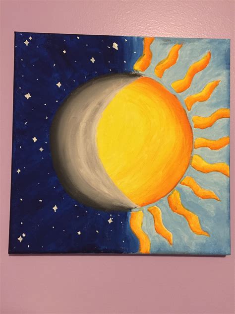 Half Sun Half Moon Painting Idea My Art Pinterest Moon